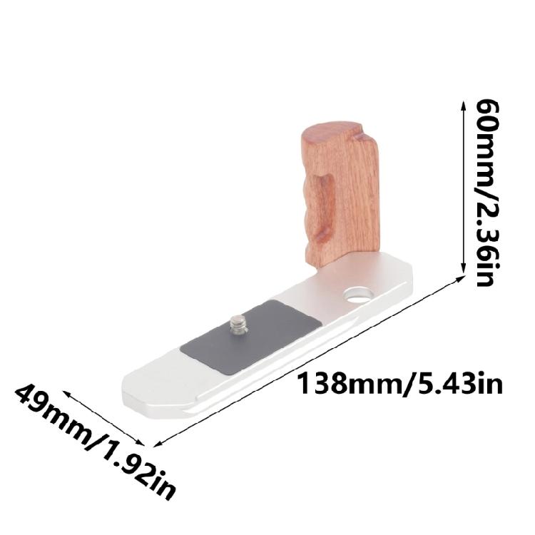 Solid Wood Handle Aluminum Alloy Bottom Plate Quick Installation Mount Grip for FM2 Increase Grip Strength