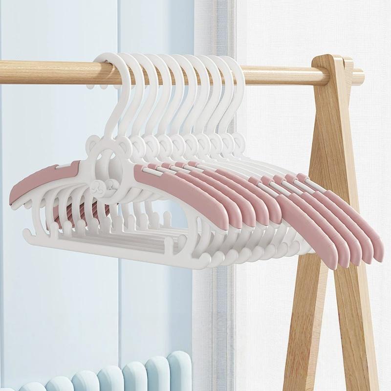 Hangers for Closet, Non-Slip Clothes Hangers, Pink Grey Adjustable Toddler Hanger for Girl Boy Hangers, Space Saving