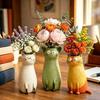 Cross-Border Creative Cat Flower Vase: Fun Eccentric Resin Ornament for Living Room Desktop.