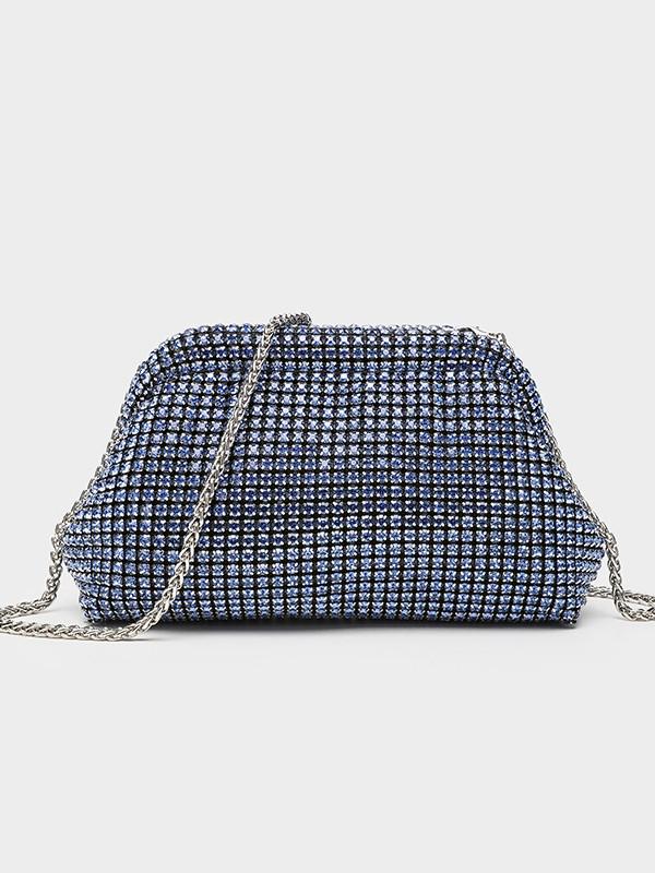 2024 Women's Rhinestone Evening Handbag: Diamond-Studded Clutch and Flashy Crossbody Bag