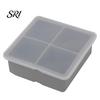Durable Silicone Ice Mold Cube Tray with Lid 4/6/8 Cavities Easy Release Drinks Summer Refrigerator Cocktail Whiskey Maker Press Kitchen Supplies