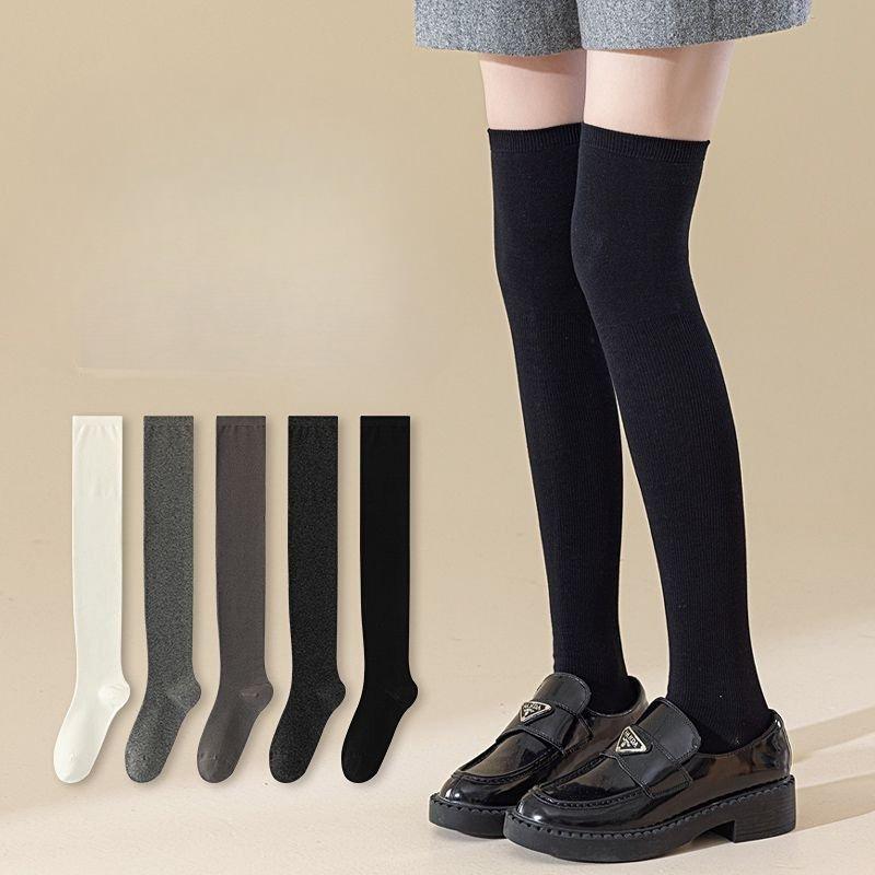 Women's Spring and Autumn Cotton Socks Slimming Knee-high Socks Elastic Knee-high Autumn and Winter Long Stockings