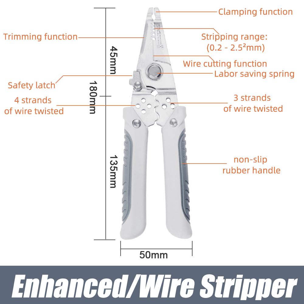 Wire Stripper Pliers Electrician Wire Cutters Electric Cable Peeling Multifunctional Wire Winding For Wire Stripping Hand Tools