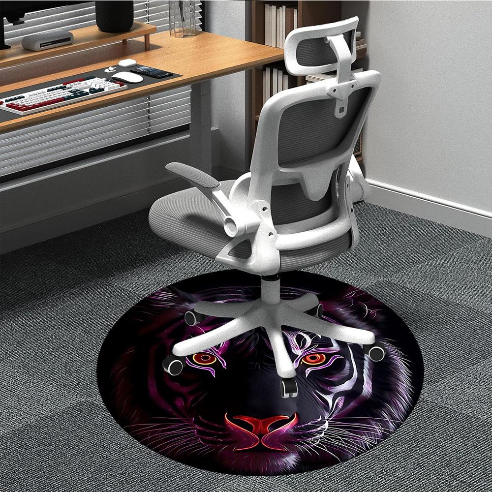

1pc Tiger Face Chair Carpet for Office, Soft Flannel Throw Mat, Perfect for Office,Holiday Party Decoration Choice yy251113160 80cm by 80cm