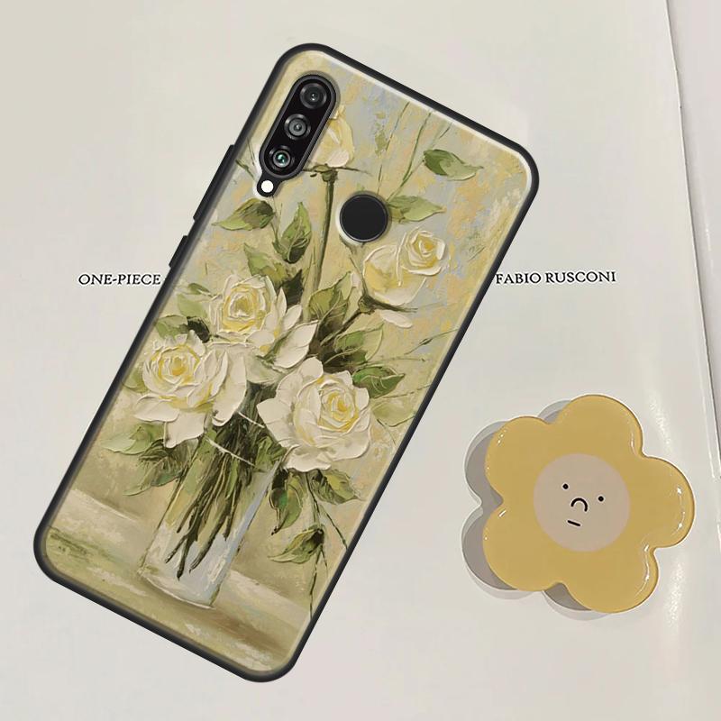 Oil Painting Flowers For Huawei Nova Y91 Y60 Y70 Y90 Y61 3i 7i 8i 11i Nova 11 9 10 SE P20 P40 Lite P30 Pro Case