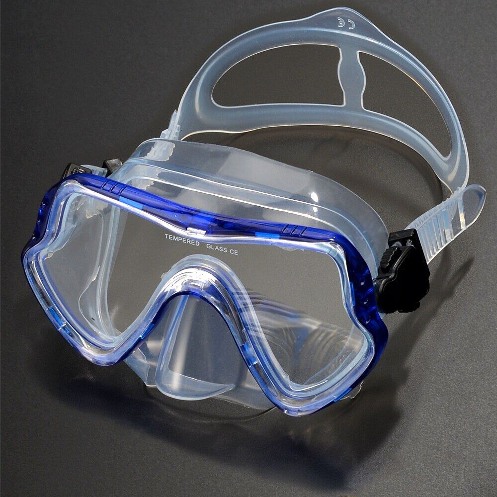 

OLIKEI Панорамная маска для подводного плавания с аквалангом Закаленное стекло HD Противотуманные герметичные очки для плавания Маски для подводного плавания для взрослых Очки для дайвинга синий