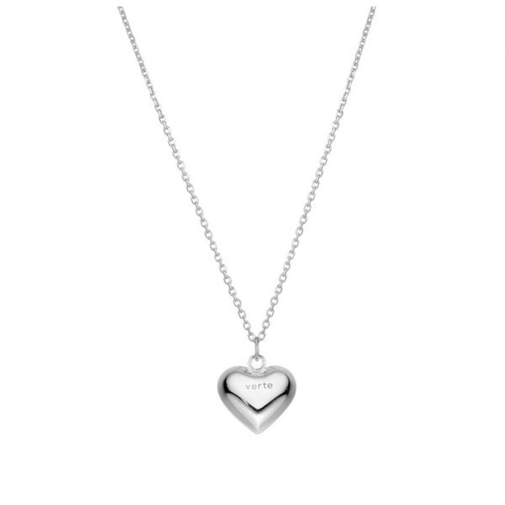 VERTE Full Heart Necklace  12mm  Silver    un.Silver.165