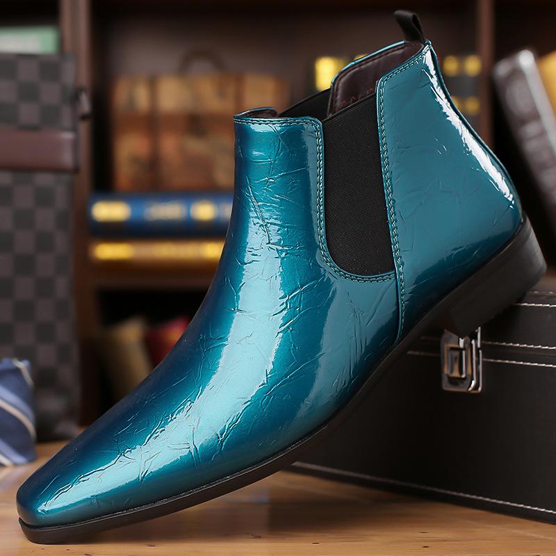 Autumn Winter Leather Chelsea Boots for Men Designer Soft-soled Business Men Dress Shoe Fashion Comfortable Ankle Boots Big Size