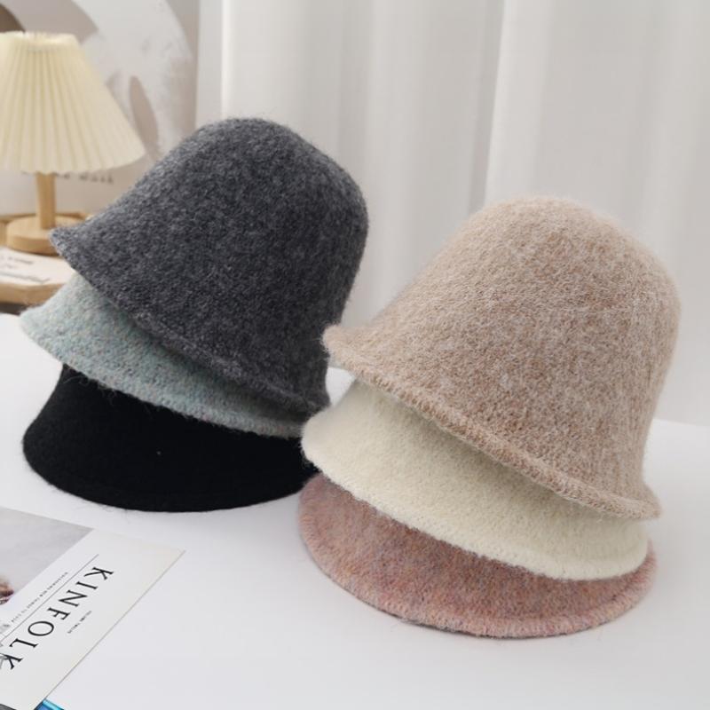 Autumn Winter Bucket Hat Women Vintage Fisherman Hats Versatile Cap Spring Felt Hat Foldable Hat