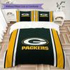 Green Bay Packers Muster Bettwäsche Steppdecken-Set Bettbezug Kissenbezug Heimdekoration Geburtstagsgeschenk (1*Bettbezug + 2*Kissenbezug ohne Füllung)