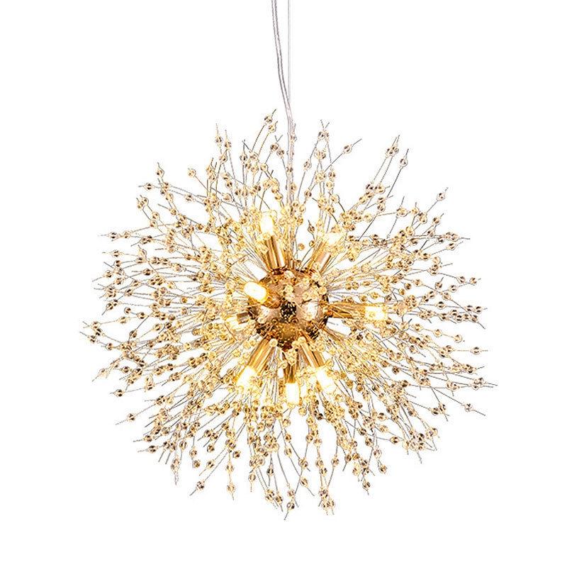 Nordic Dandelion Crystal Chandelier for Living Room or Bedroom