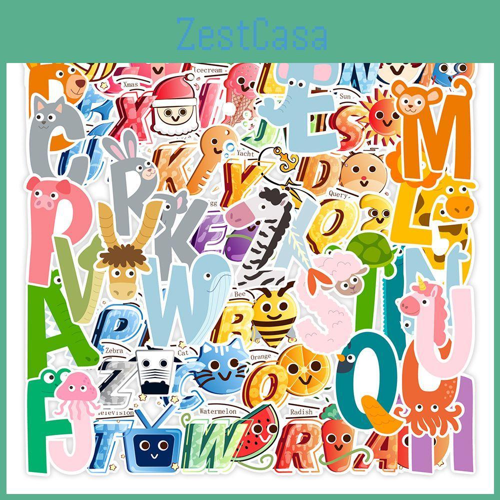 Adhesive Alphabet Lore Stickers For Luggage Case/trolley Decor 52pcs