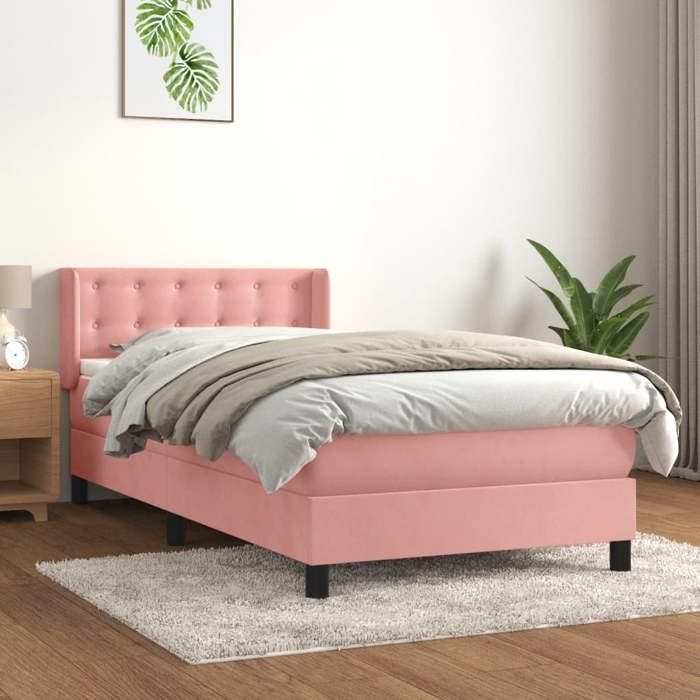 Maison Exclusive - Sommier à lattes de lit et matelas Rose 80x200 cm Velours