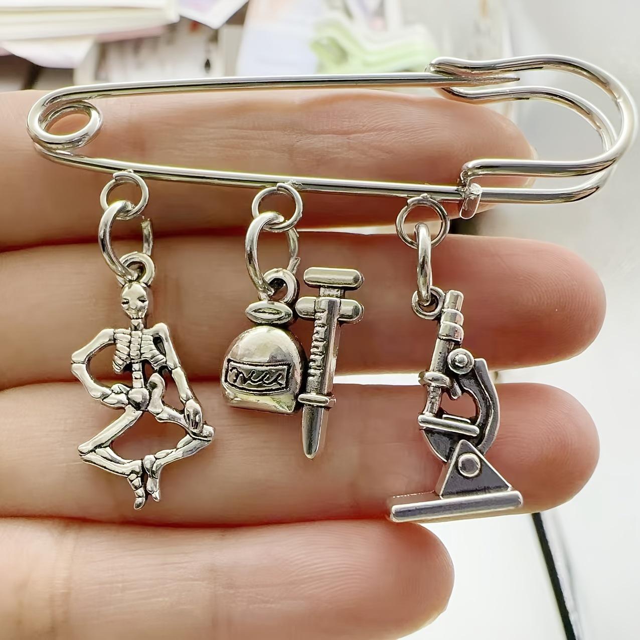 European Science & Medical Student Brooch – Nurse Graduation Jewelry & Biology Teacher Gift серебряный