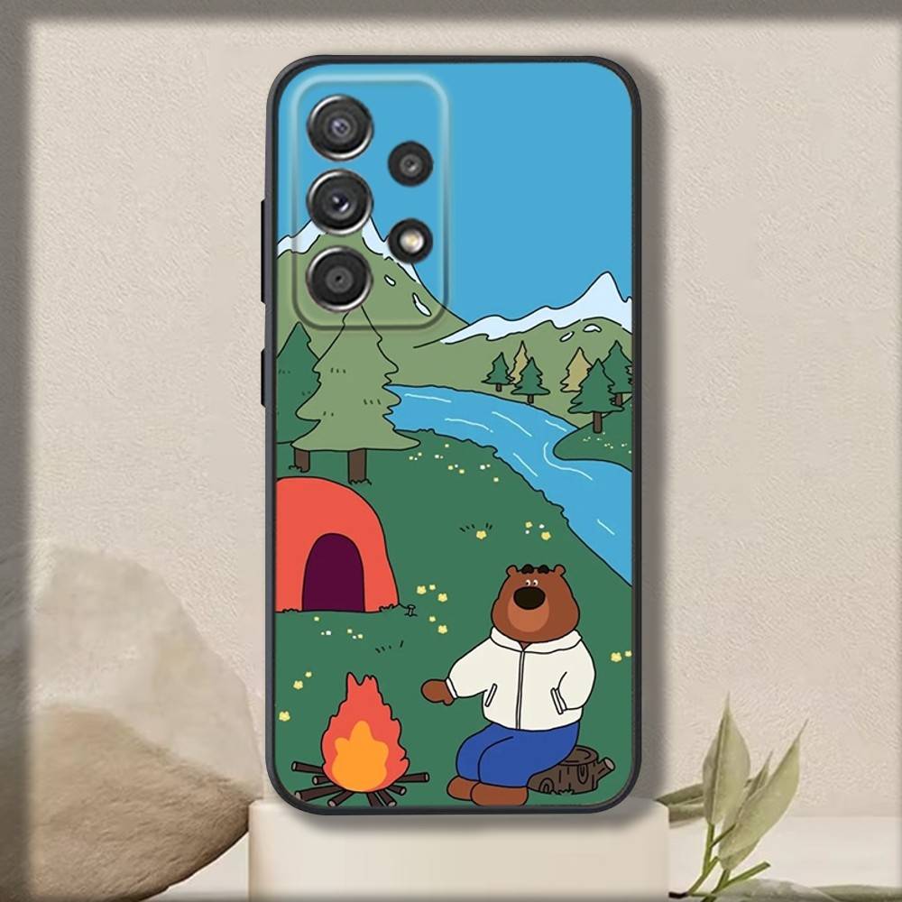 Outdoor Campings Phone Case For Samsung S 25,24,23,22,30,21,10,9,Ultra,Plus,Lite,FE,4,5 G Soft Black Case