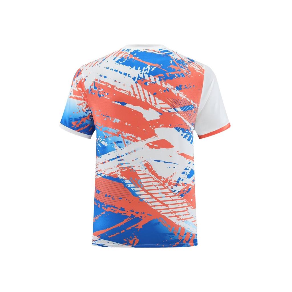 Anmurye Short Sleeve Table Tennis with Geometric Perfect for Badminton and Sports and Perfect for Practice and Summer Outfits Blue Size Men's T-Shirt
