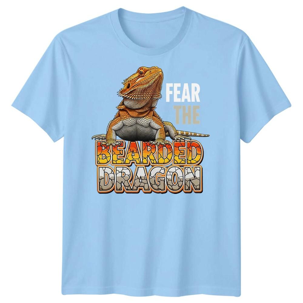 Fear The Bearded Dragon Reptiles Animals Mens TShirt L