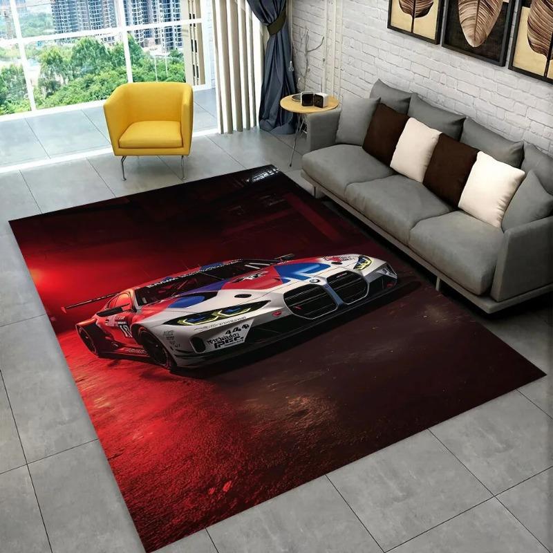 3D E36 Racing Car Motorcycle Rug Carpet for Living Room Bedroom Decor Kids Play for Sofa Doormat Gift  Non-slip Decoration
