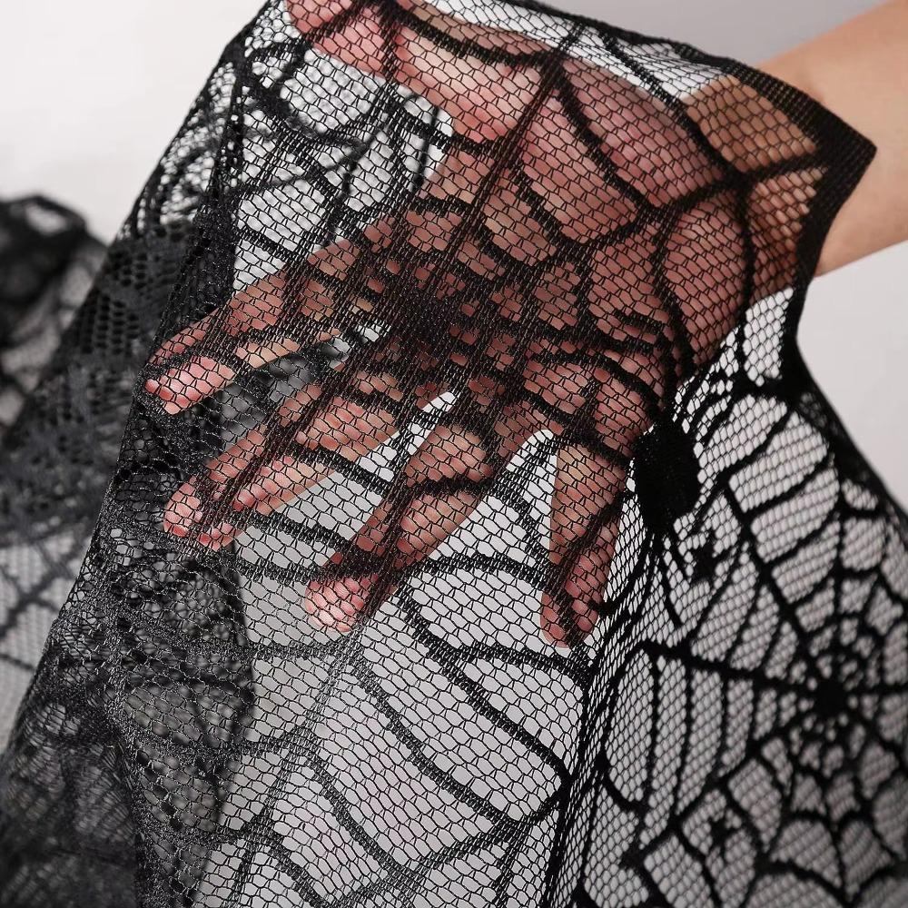 Mesh Gothic Lace Tablecloth Translucent Halloween Table Decoration  Restaurant