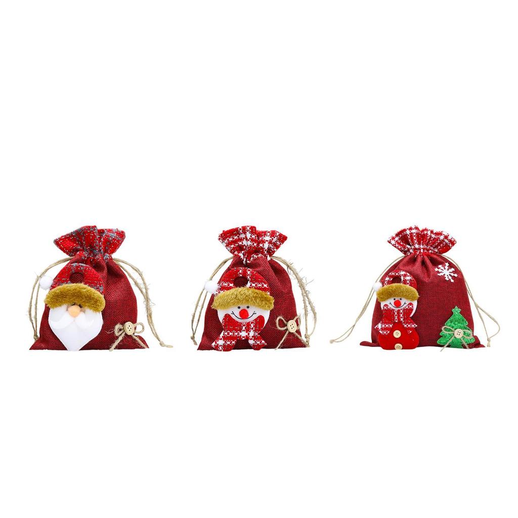 Christmas Drawstring Gift Bag Reusable for Parties Christmas Eve Goody