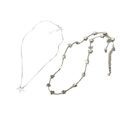 Personality Star Necklace Y2k Irregular Pentagrams Pendant Clavicle Chain Unique