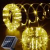 External Solar Lamp Fairy Tube Rope Light String LED Solar Garland for Wedding Party Holiday Garden Yard Christmas Decoration