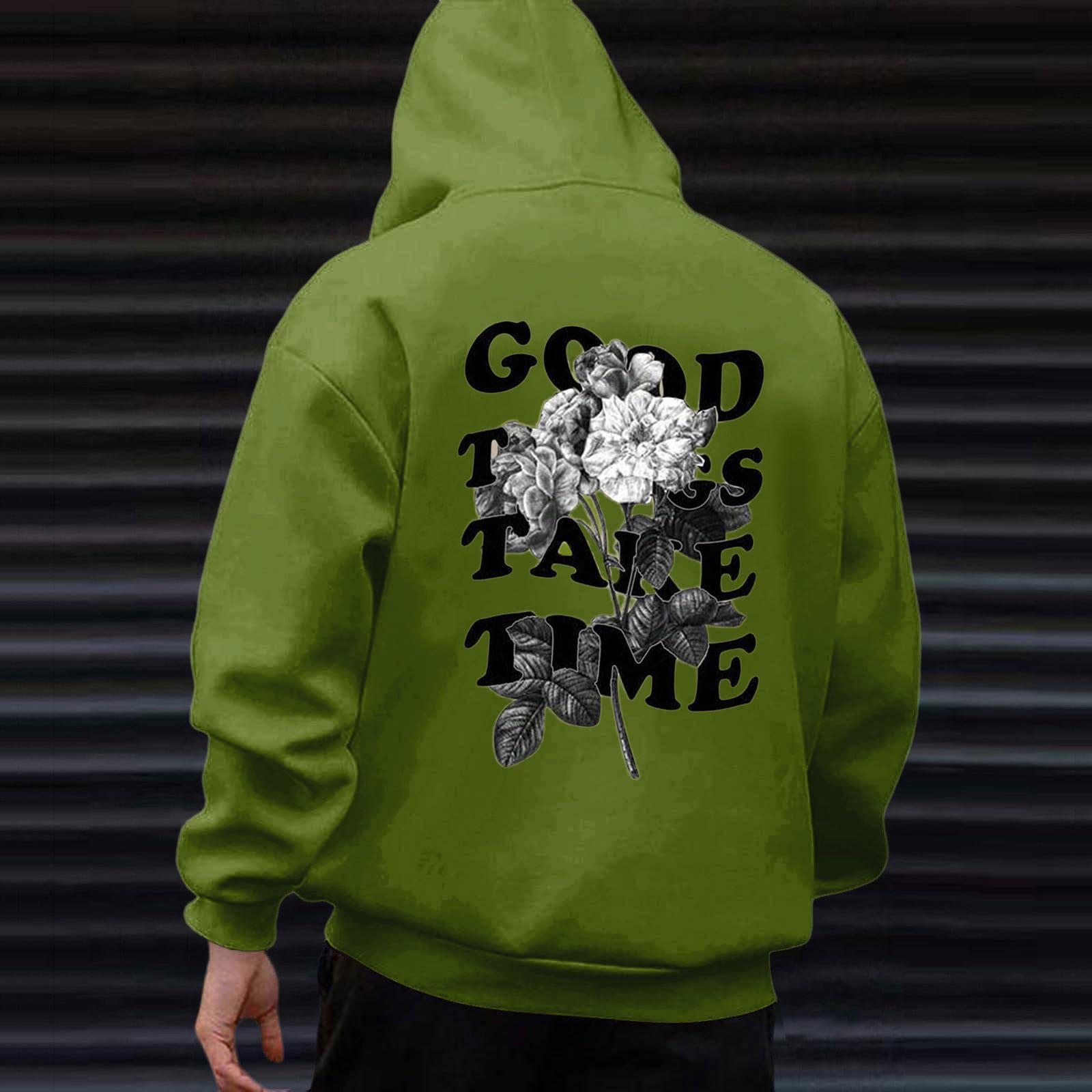 Спортивный костюм с капюшоном унисекс одежда для бега пуловер с длинными рукавами толстовка с капюшоном XL зелёный 2328₽