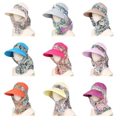 Women Fashion Foldable Portable Wide Brim Beach Cap Floral Print Caps Sun Visor Hat Anti-UV Sun Hat
