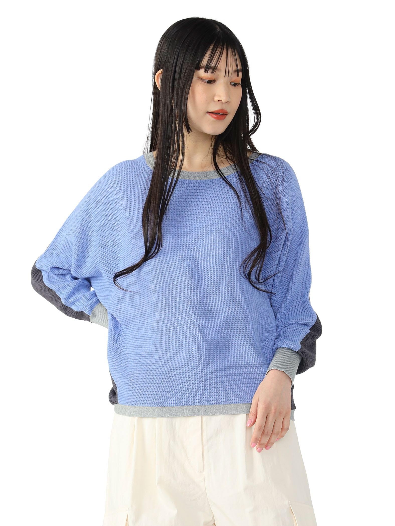 

Вязаный свитер Dolman Color Scheme СИНИЙ ОДИН РАЗМЕР [Beams Heart] L/S (Ручная стирка) Женский синий