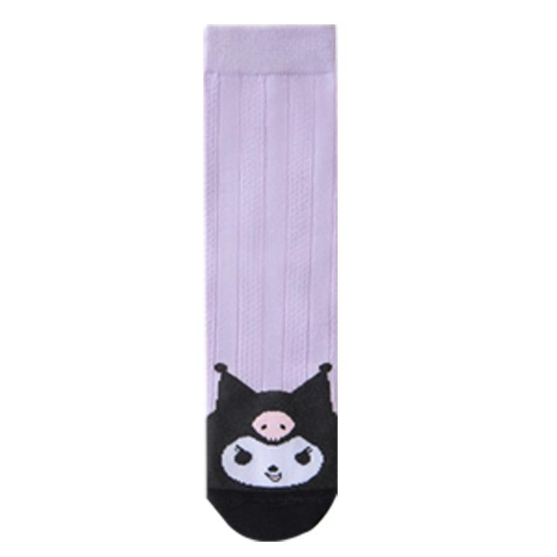 

Мультяшные сетчатые носки до середины икры Kuromi для девочек - Летний влагоотводящий хлопок 1-12 Years Mid-Calf Thin Cotton Mesh