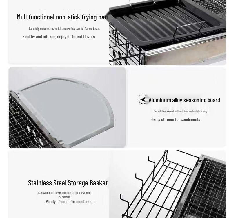 Portable Outdoor Folding Charcoal Barbecue Grill Rack