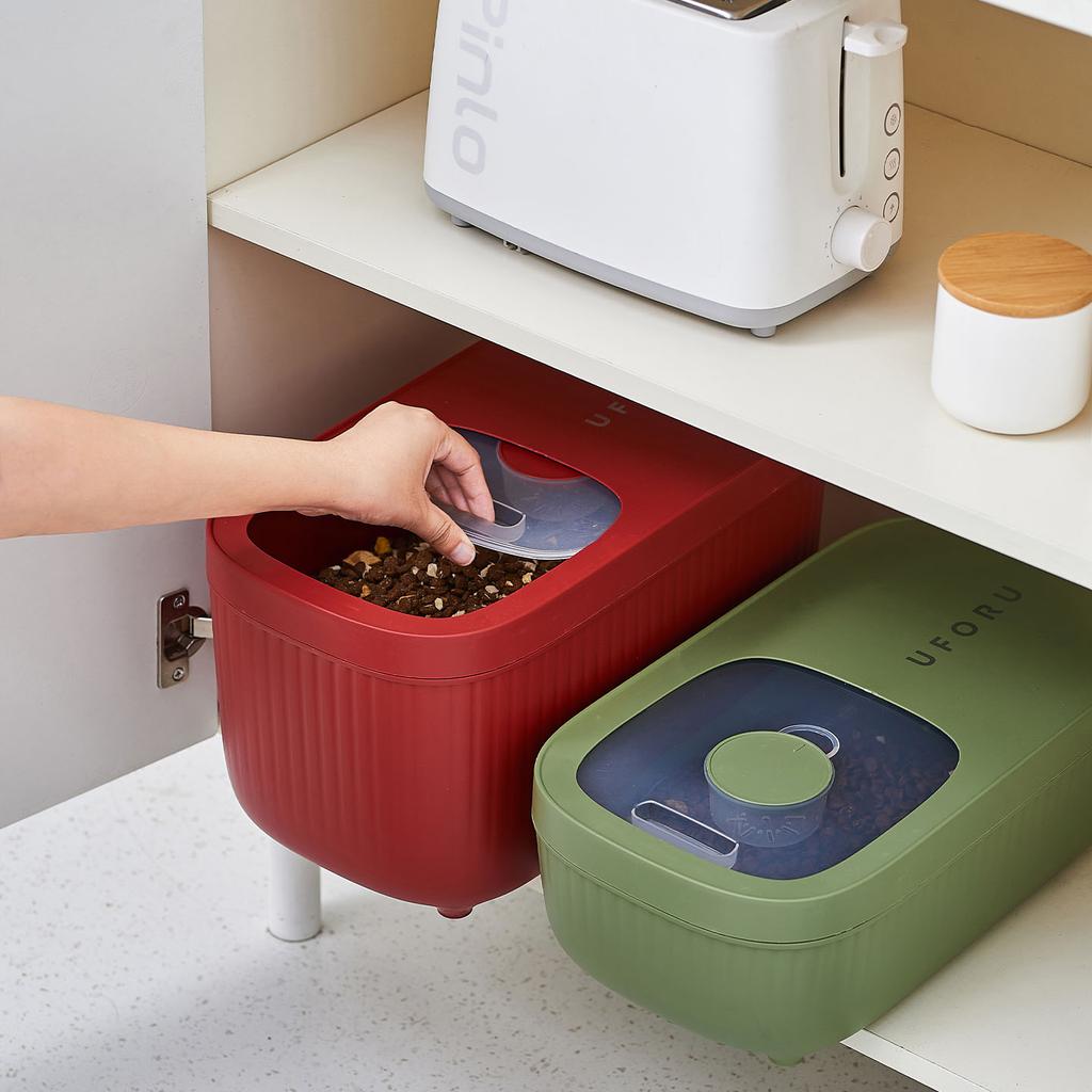 Dog Food Storage Container, Multi-purpose Organiser, Large-capacity Dog Treat Organiser, Convenient Push-Pull Design