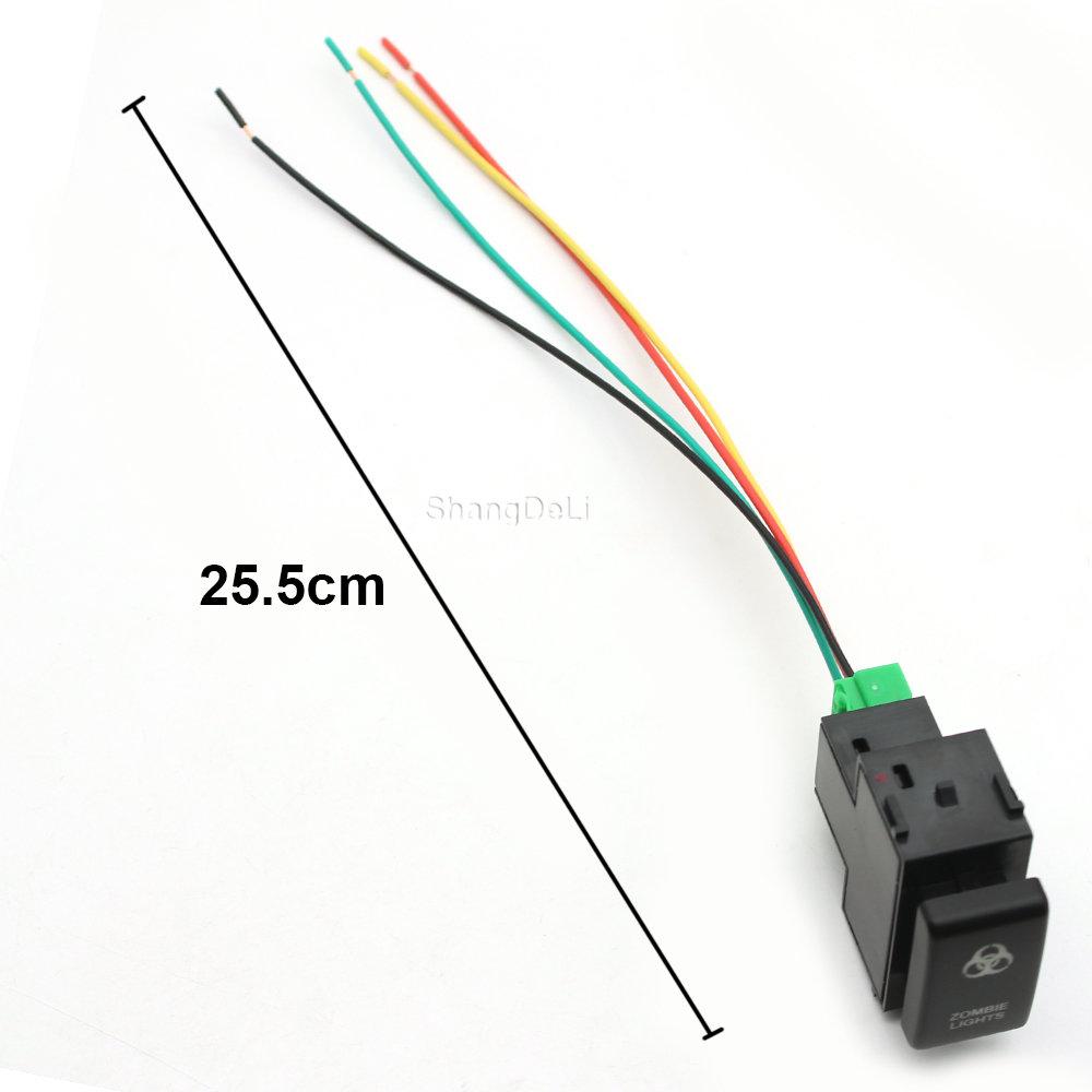1PC Orange Led Button Switch with Wiring Connector for Nissan Navara NP300 X-Trail Pathfinder 12V Switches4