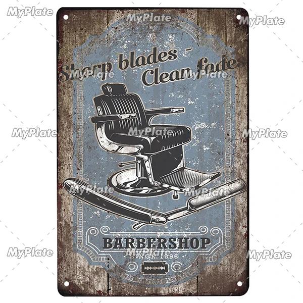 BARBER Tin Sign Metal Sign Retro Plaque Home Decor Metal Vintage Man Cave Bar Pub Club Home Wall Decoration