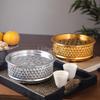 Thai tin alloy round gold Tea Tray Household Draining Tray Round Water Storage basin Office Guest Dry Tea plate serving tray
