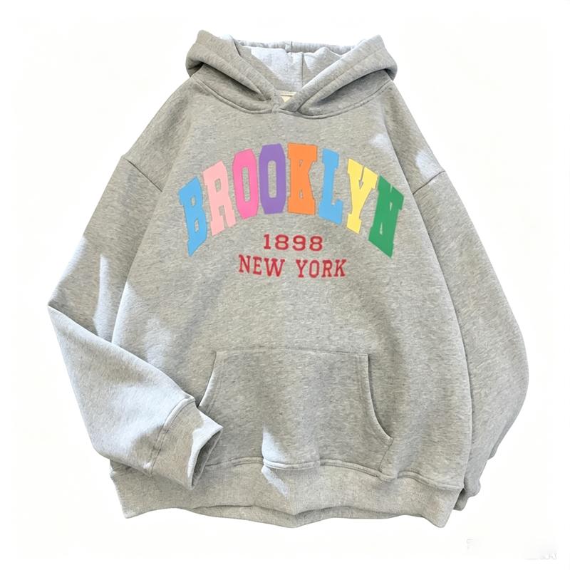 Spring Autumn Hoodies Printed Brooklyn Lette Streetwear Men Women Fashion Oversized Hoodie Tracksuits Unisex Clothing Coat