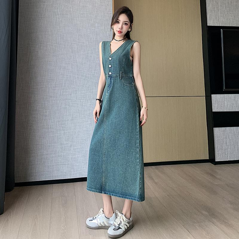2024 Women's Summer Casual Denim Overall Dress