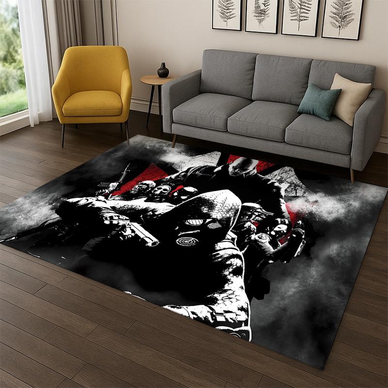3D R-Resident Evil Leon Game Cartoon Tapijt Vloerkleed voor Slaapkamer Woonkamer Bank Speelkamer Deurmat Huisdecoratie, Kinderkamer Tapijt Antislip