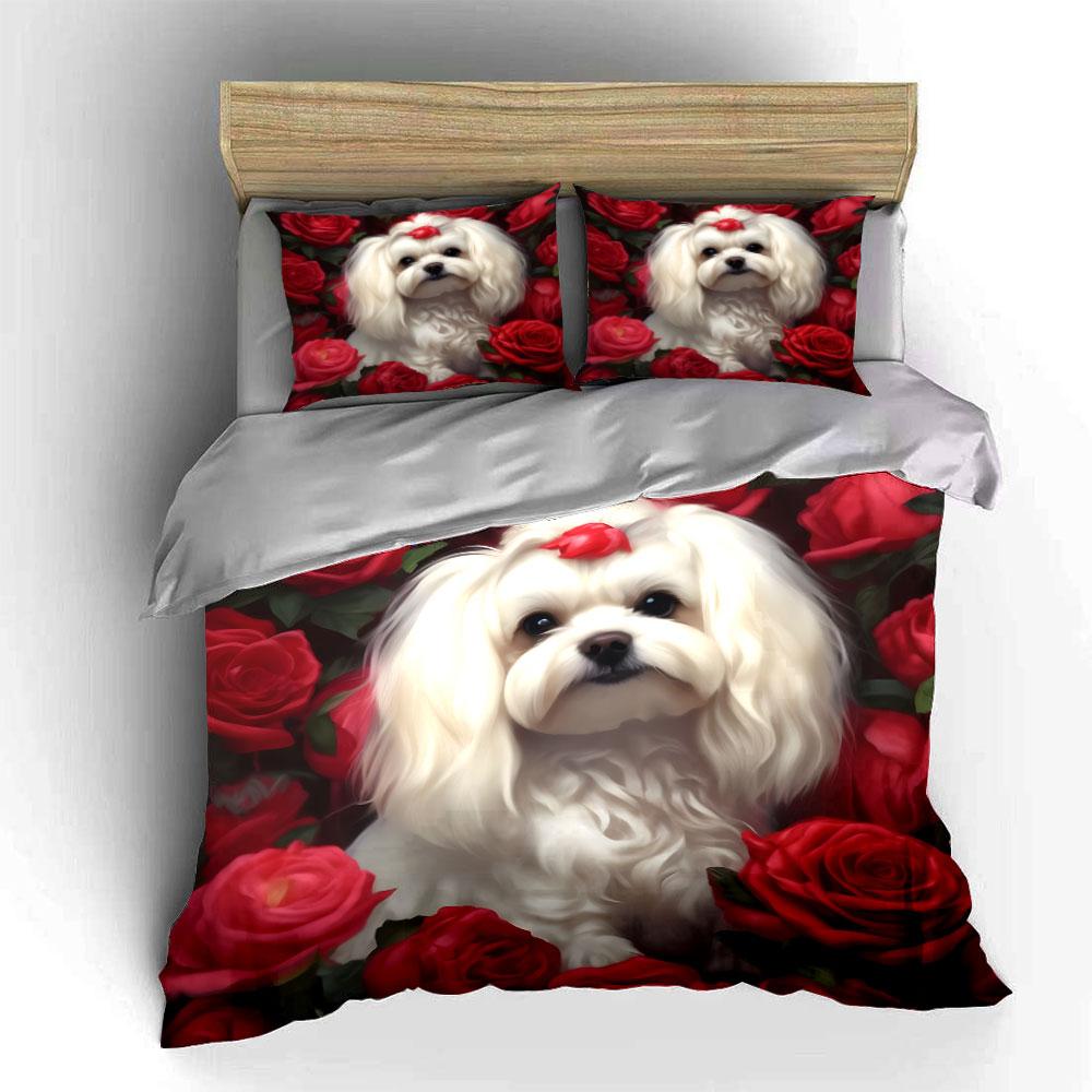 Elegant Floral-Inspired Pet Accessories Exquisite Three-Piece Bedding Set Gift For Kids And Adults