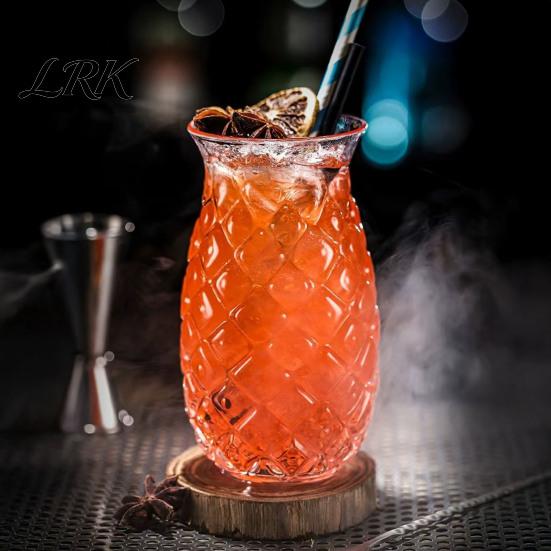 Ananas Ontwerp Glazen Beker Vorm Cocktailglas, 480ml Reliëf Tumbler voor Sap Warme Persoonlijke Gebruik Drinkgerei Dranken, Creatief Bar Glazendoen
