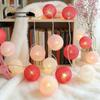 Starry Sky LED Cotton Ball String Lights - Battery-Powered Decorative Flashing Lights for Festivals & Christmas