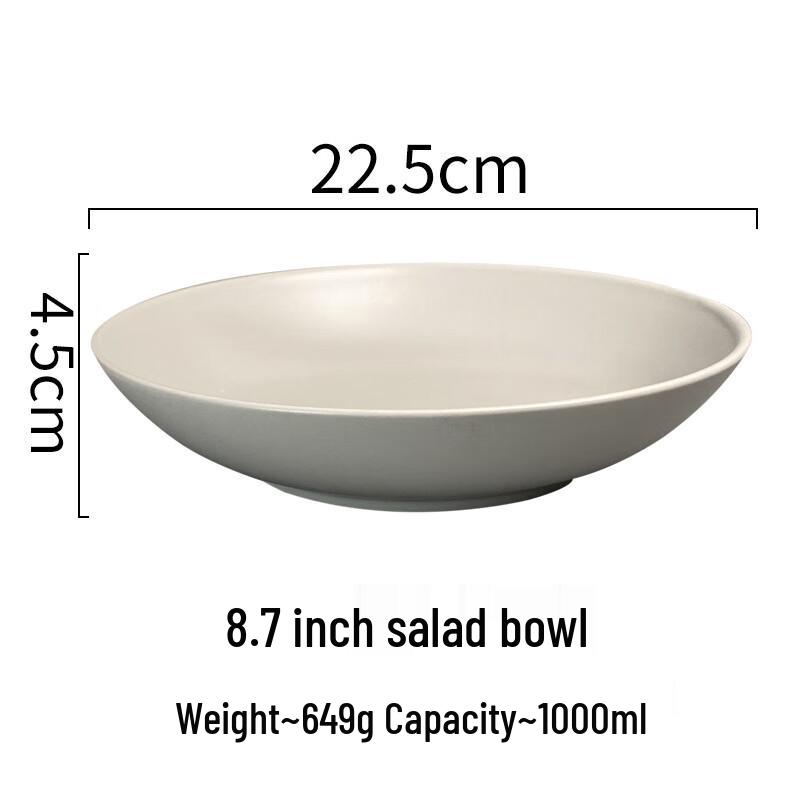 ZISIZ Simple Ceramic Salad Bowl Set