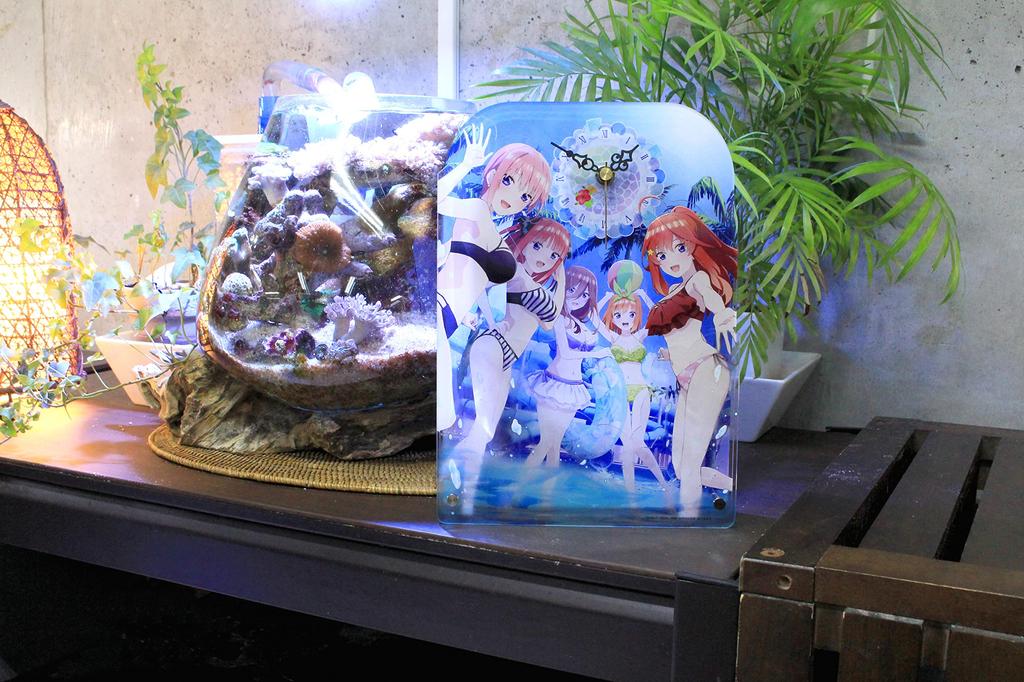 Seasonal Plants Quintessential Quintuplets BIG Acrylic Desk Clock Approx. H260 x W190mm Acrylic