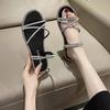 Internet celebrity rhinestone cool slippers women's summer wear 2025 new fashion two wear gentle fairy style sandals flat temperament
