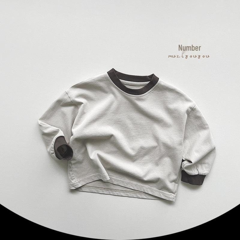 

Детская хлопковая футболка с длинным рукавом унисекс - Корейский стиль, Весенняя коллекция 120 cm