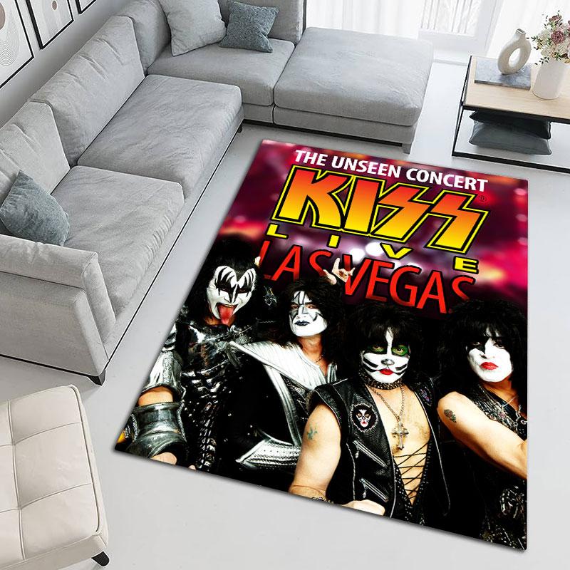 KISS rock band Carpets and Rug 3D Printing Carpet Floor Mat Living Room Bedroom Large Area Soft Carpet-JM006