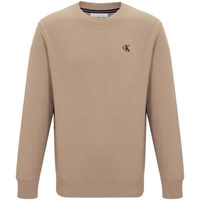 Letter Split Print Cotton Crew Neck Sweatshirt Men Sweatshirt Brown J323239