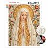 DIY Pearl and Diamond Painting Kit. Holy Mother Floral Art. Suitable for Beginners. Home Wall Decoration. Handmade Gift.