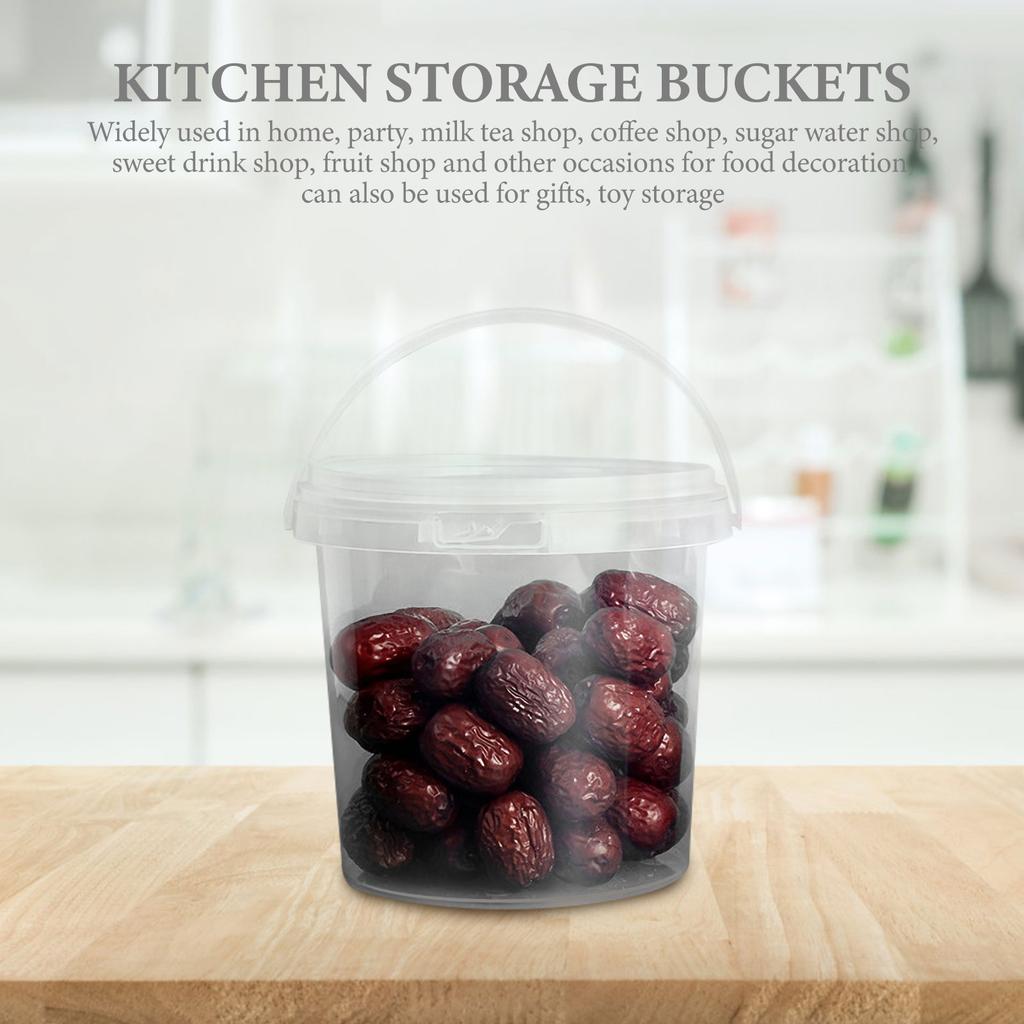 10Pcs Multipurpose Storage Buckets Sealed Plastic Containers for Food Kitchen Storage Portable Grains Supply