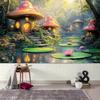 2D Flat Printing Magical Mushroom House Backdrop for Kids Fairy Tale Party Photoshoot